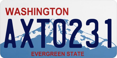WA license plate AXT0231