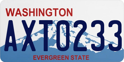 WA license plate AXT0233