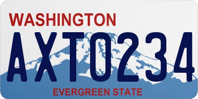WA license plate AXT0234