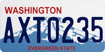 WA license plate AXT0235
