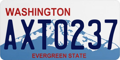WA license plate AXT0237