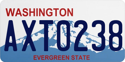 WA license plate AXT0238