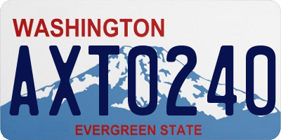 WA license plate AXT0240
