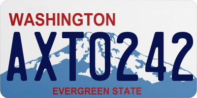 WA license plate AXT0242