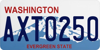 WA license plate AXT0250