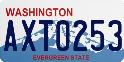 WA license plate AXT0253