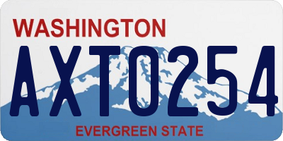 WA license plate AXT0254
