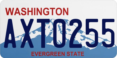 WA license plate AXT0255