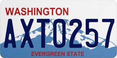WA license plate AXT0257