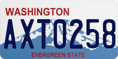 WA license plate AXT0258