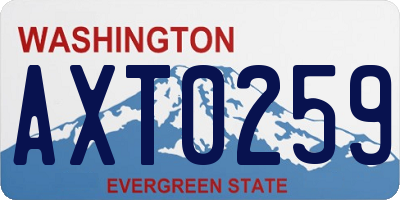 WA license plate AXT0259