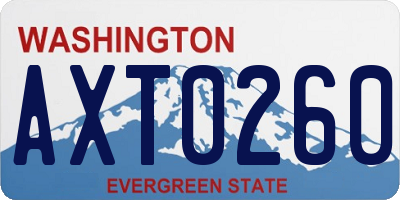 WA license plate AXT0260