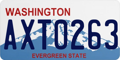 WA license plate AXT0263
