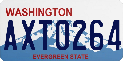 WA license plate AXT0264