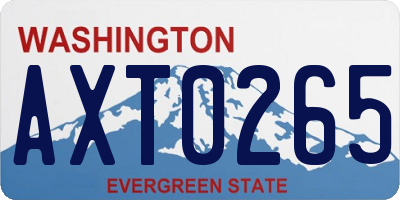 WA license plate AXT0265