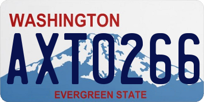 WA license plate AXT0266