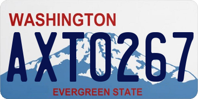 WA license plate AXT0267