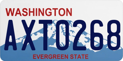 WA license plate AXT0268