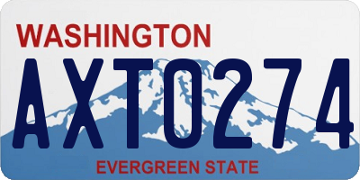 WA license plate AXT0274