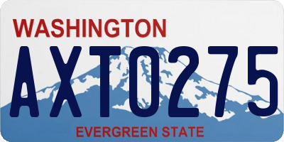 WA license plate AXT0275