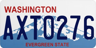 WA license plate AXT0276