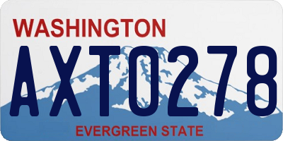 WA license plate AXT0278