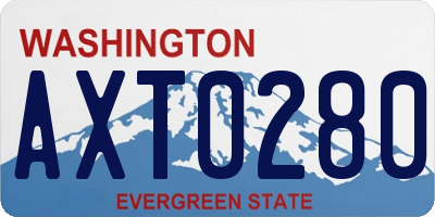 WA license plate AXT0280
