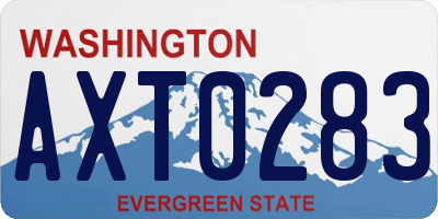WA license plate AXT0283