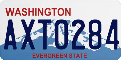 WA license plate AXT0284