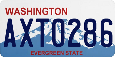 WA license plate AXT0286