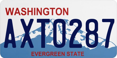 WA license plate AXT0287