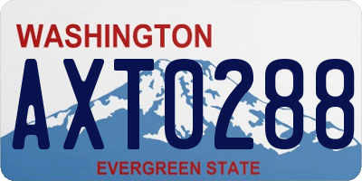 WA license plate AXT0288