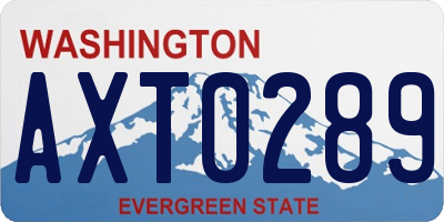 WA license plate AXT0289