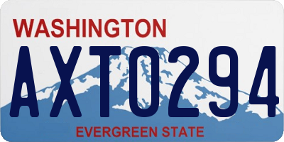 WA license plate AXT0294