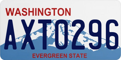 WA license plate AXT0296