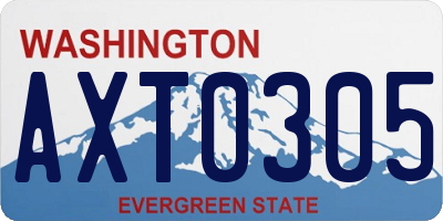WA license plate AXT0305