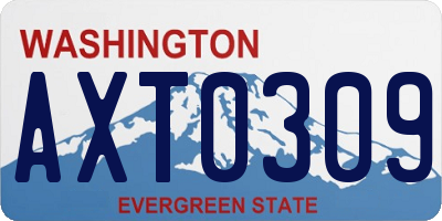 WA license plate AXT0309