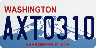 WA license plate AXT0310