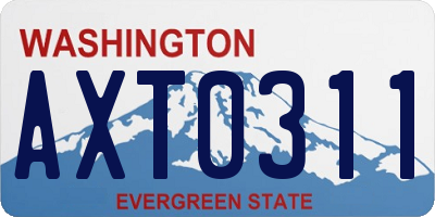 WA license plate AXT0311