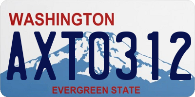 WA license plate AXT0312