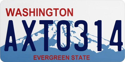 WA license plate AXT0314
