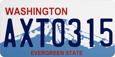 WA license plate AXT0315