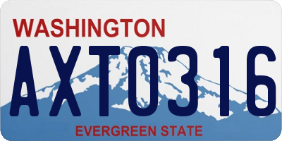 WA license plate AXT0316