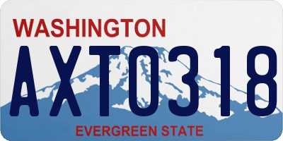 WA license plate AXT0318