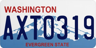 WA license plate AXT0319