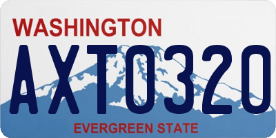 WA license plate AXT0320