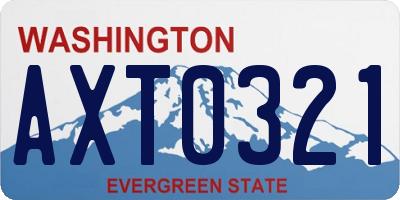 WA license plate AXT0321