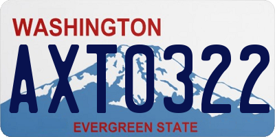 WA license plate AXT0322