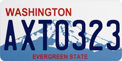 WA license plate AXT0323