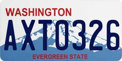 WA license plate AXT0326
